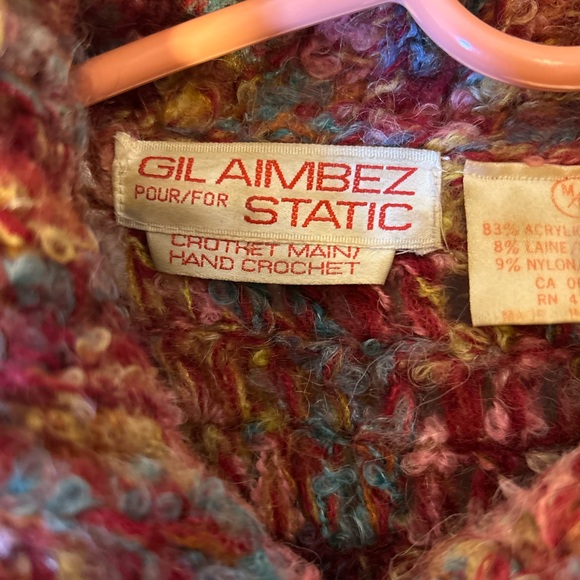 Gil Aimbez Vintage Colorful Textured Women's Cardigan M - Picture 5 of 10